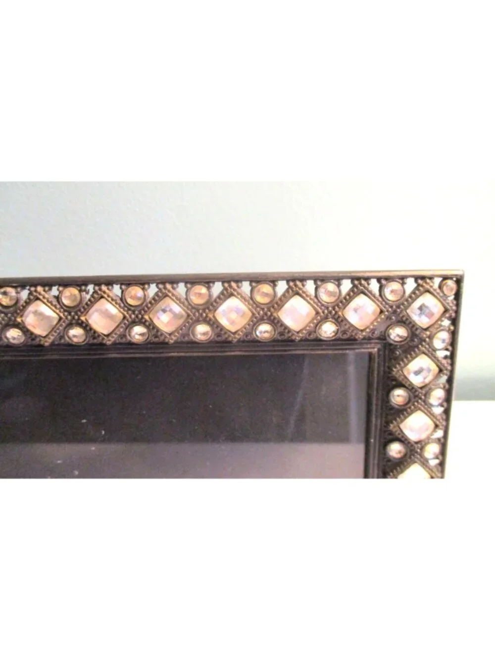 *Gemstone Accented Metal Tabletop Picture Frame